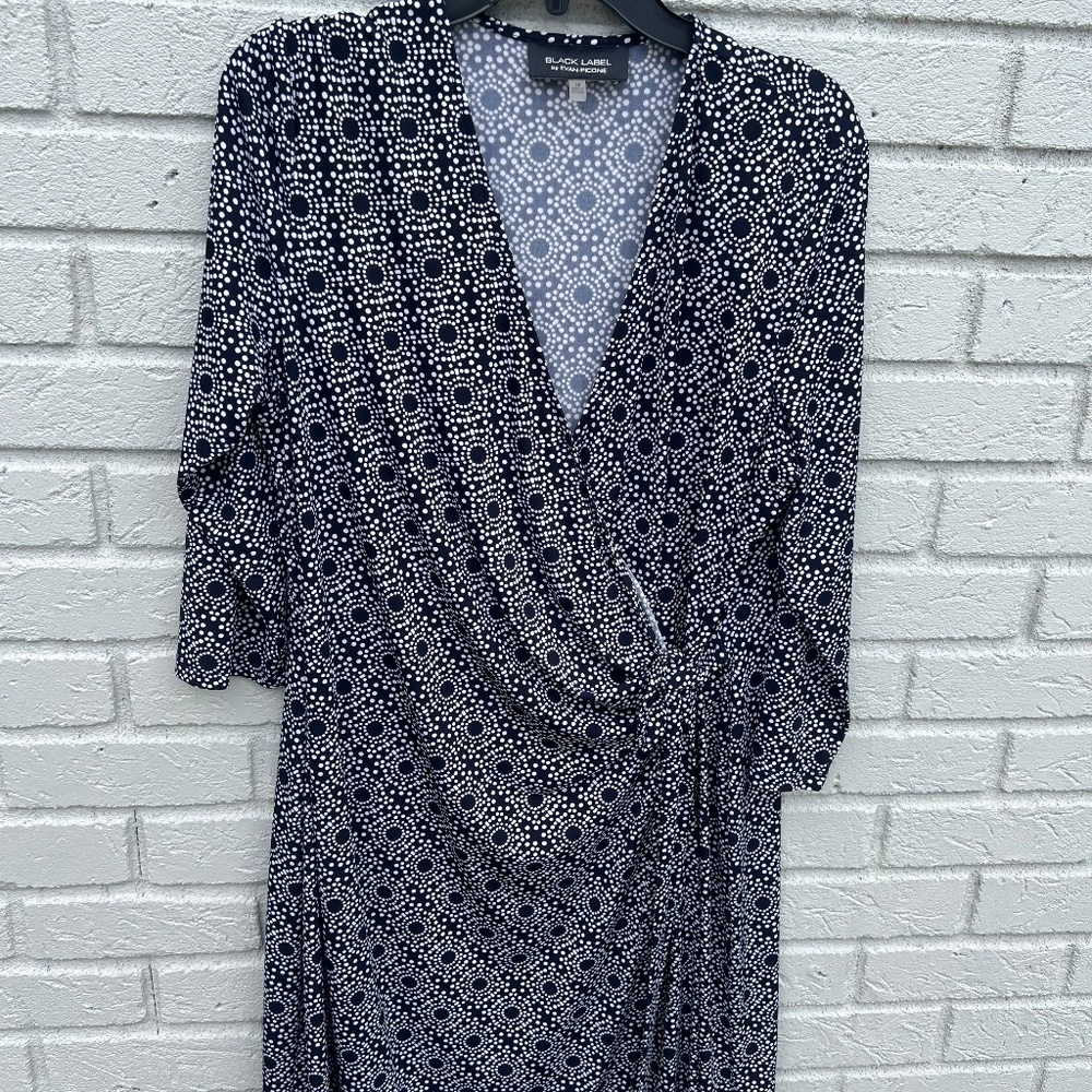 Black Label by Evan Picone wrap style dress